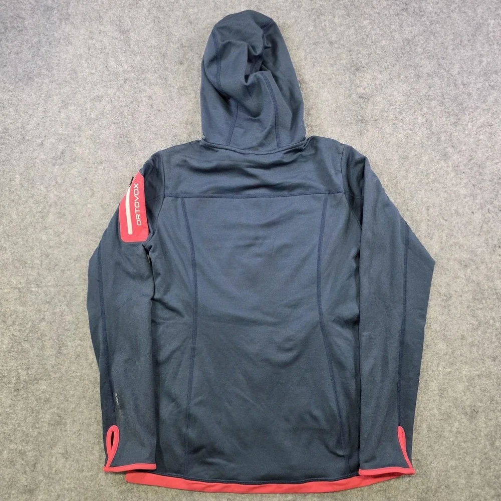 Ortovox Jacket Womens Large Blue Merino Fleece Hooded Full Zip Thumbholes - Picture 15 of 16